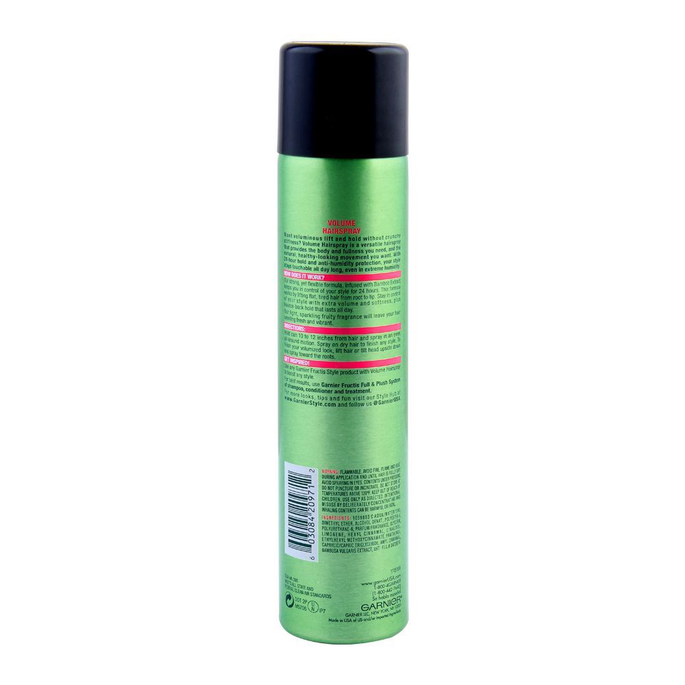 Order Garnier Fructis Style Volume Hair Spray, Extra Strong Hold, 234g ...