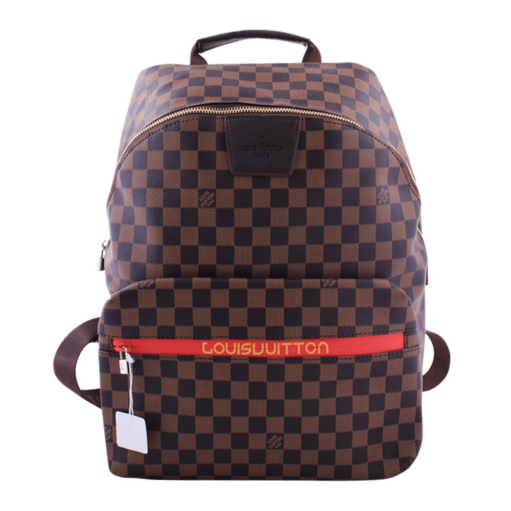 Purchase Louis Vuitton Style Women Backpack Brown Check Print - 1885-2 Online at Best Price in ...