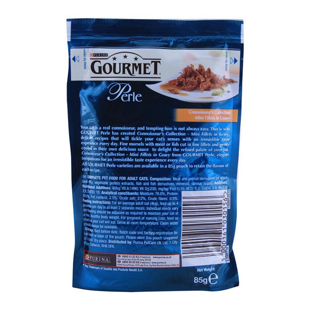 Buy Gourmet Perle With Beef, Mini Fillets in Gravy, Cat Food Pouch, 85g ...