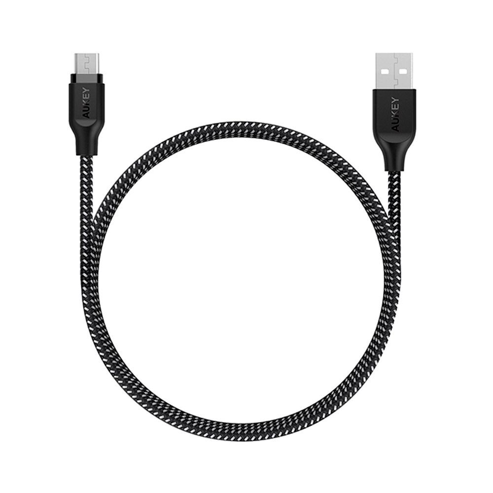 Purchase Aukey Braided Nylon USB 2.0 To Micro USB Cable, 3.95ft, Black ...