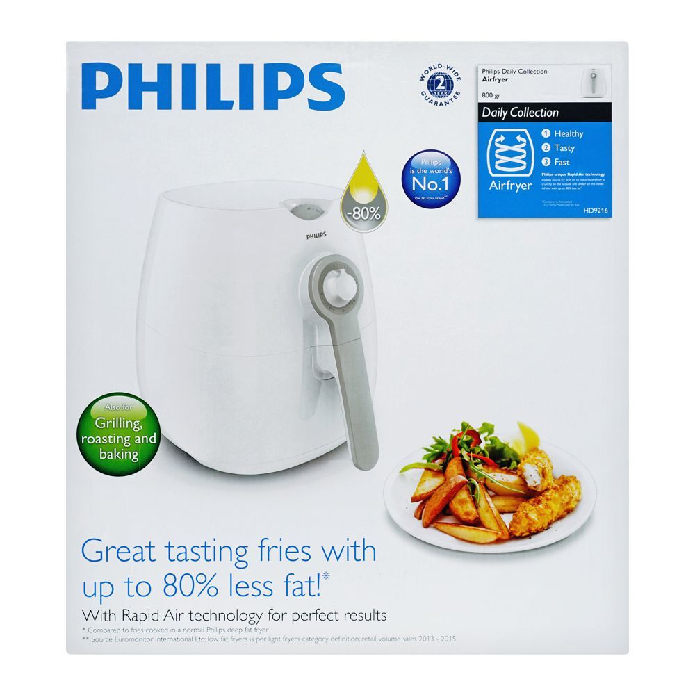 Order Philips Daily Collection Air Fryer, White/Grey, 800g, HD9216 ...
