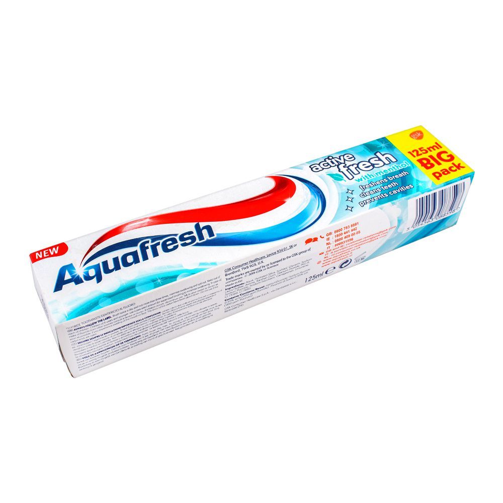 Purchase Aquafresh Active White With Menthol Toothpaste, 125ml Online at  Special Price in Pakistan - Naheed.pk