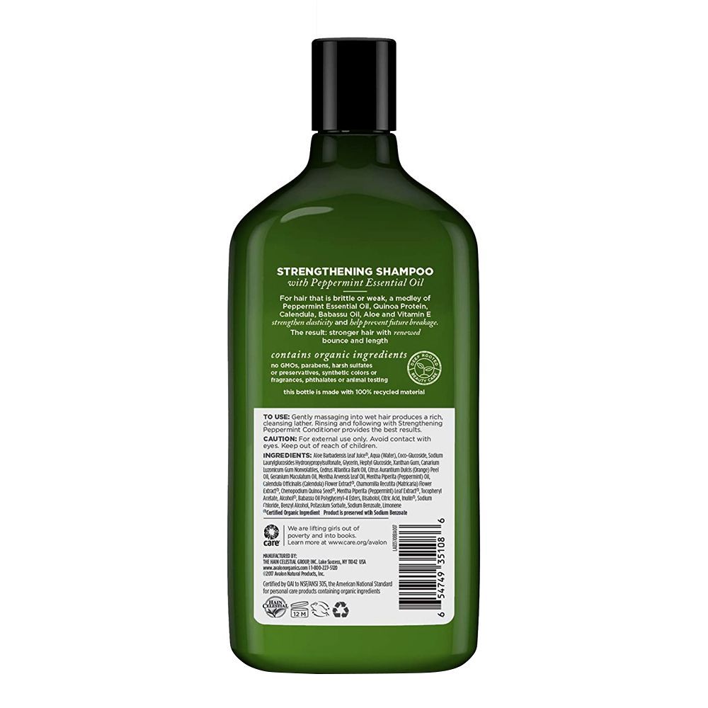 Order Avalon Organics Strengthening Peppermint Shampoo, Sulfate Free ...