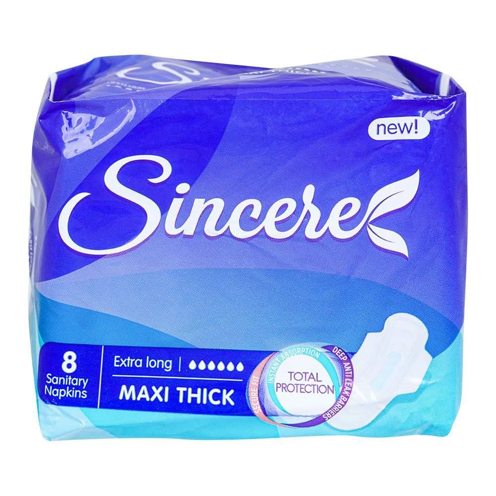 Buy Sincere Maxi Thick Extra Long Sanitary Napkins, 8-Pack Online at ...