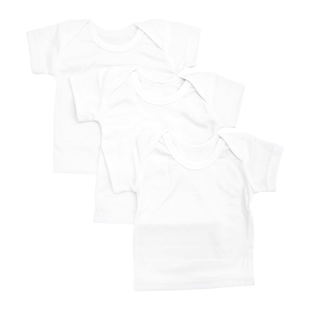 Buy Little Joy Half Sleeves Kids's Cotton Vest, Round Neck, White, 3 ...