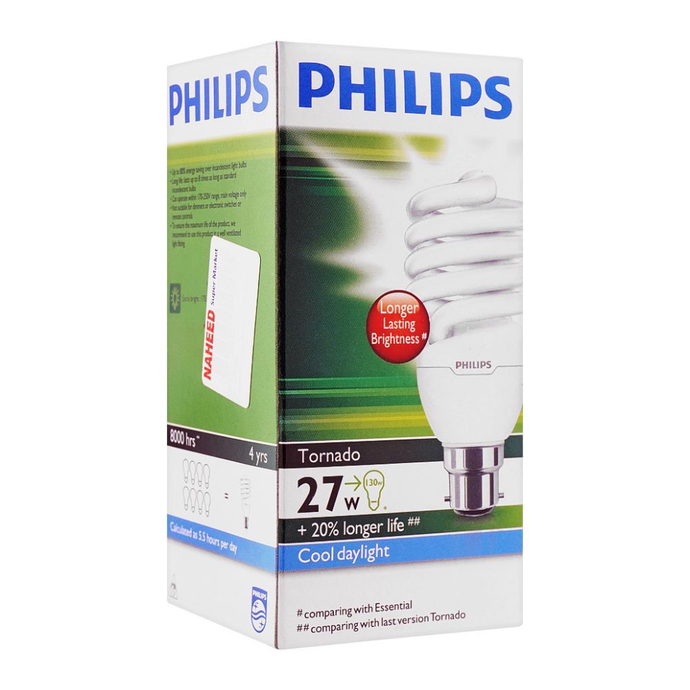 Order Philips Tornado Energy Saver Bulb, 27W, B22, Cool Daylight Online ...