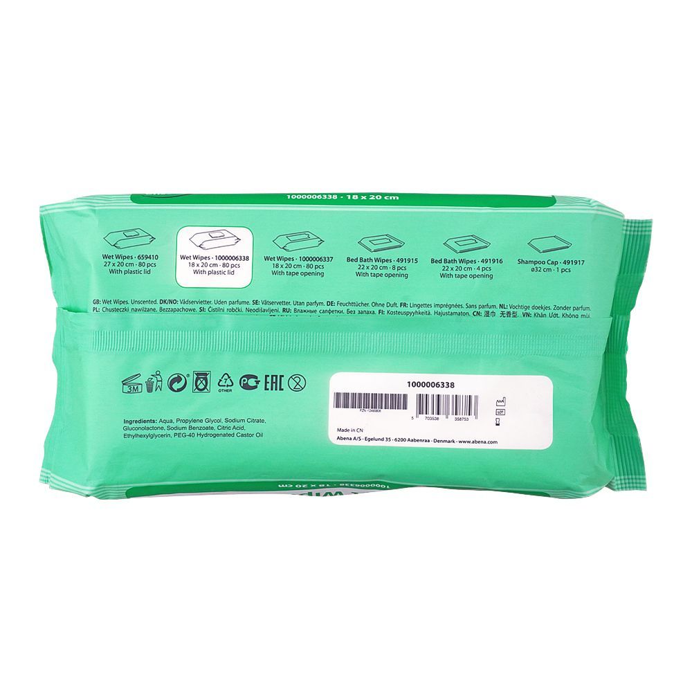 Purchase Abena Personal Care Unscented Wet Wipes, 18x20cm, 80-Pack ...