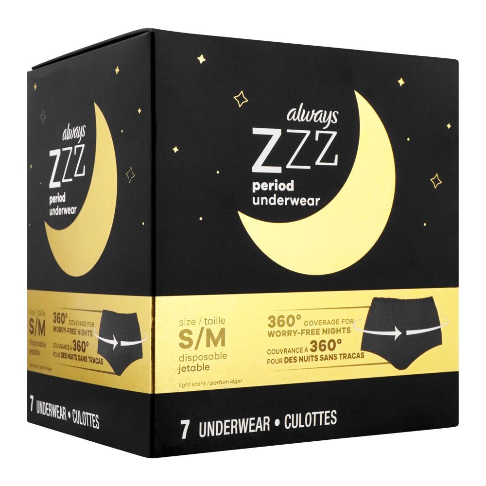Always ZZZ Disposable Overnight Period Underwear Women Size L, Ct