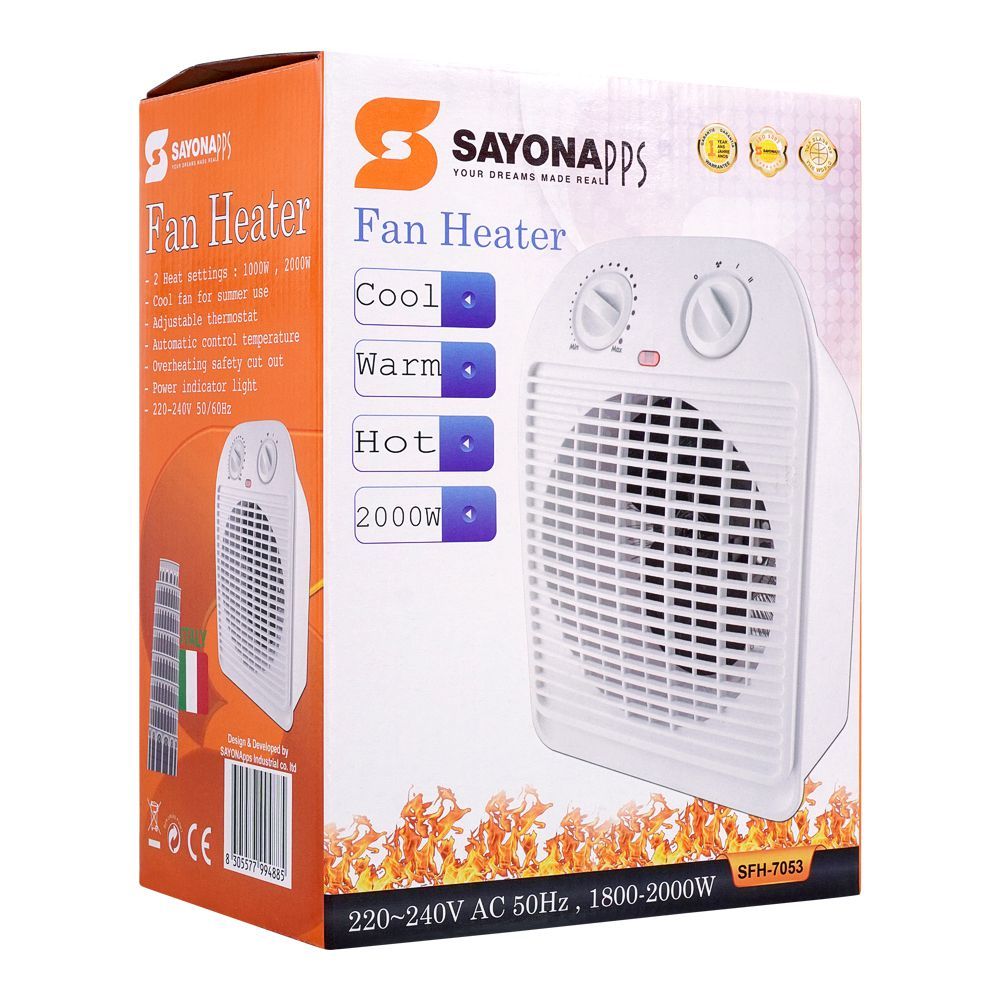 Buy Sayona Fan Heater, 2000W, SFH-7053 Online at Best Price in Pakistan - Naheed.pk