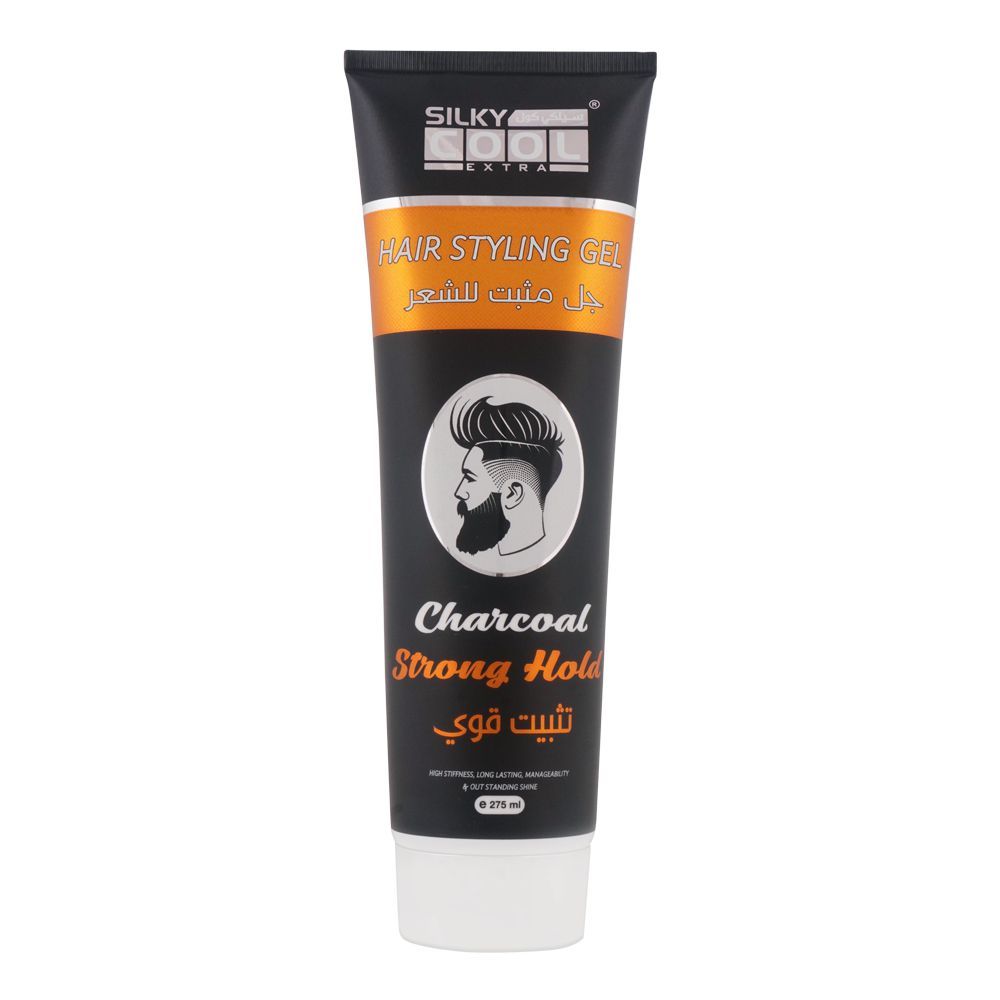 Buy Silky Cool Extra Charcoal Strong Hold Hair Styling Gel, 275ml Online at  Best Price in Pakistan 