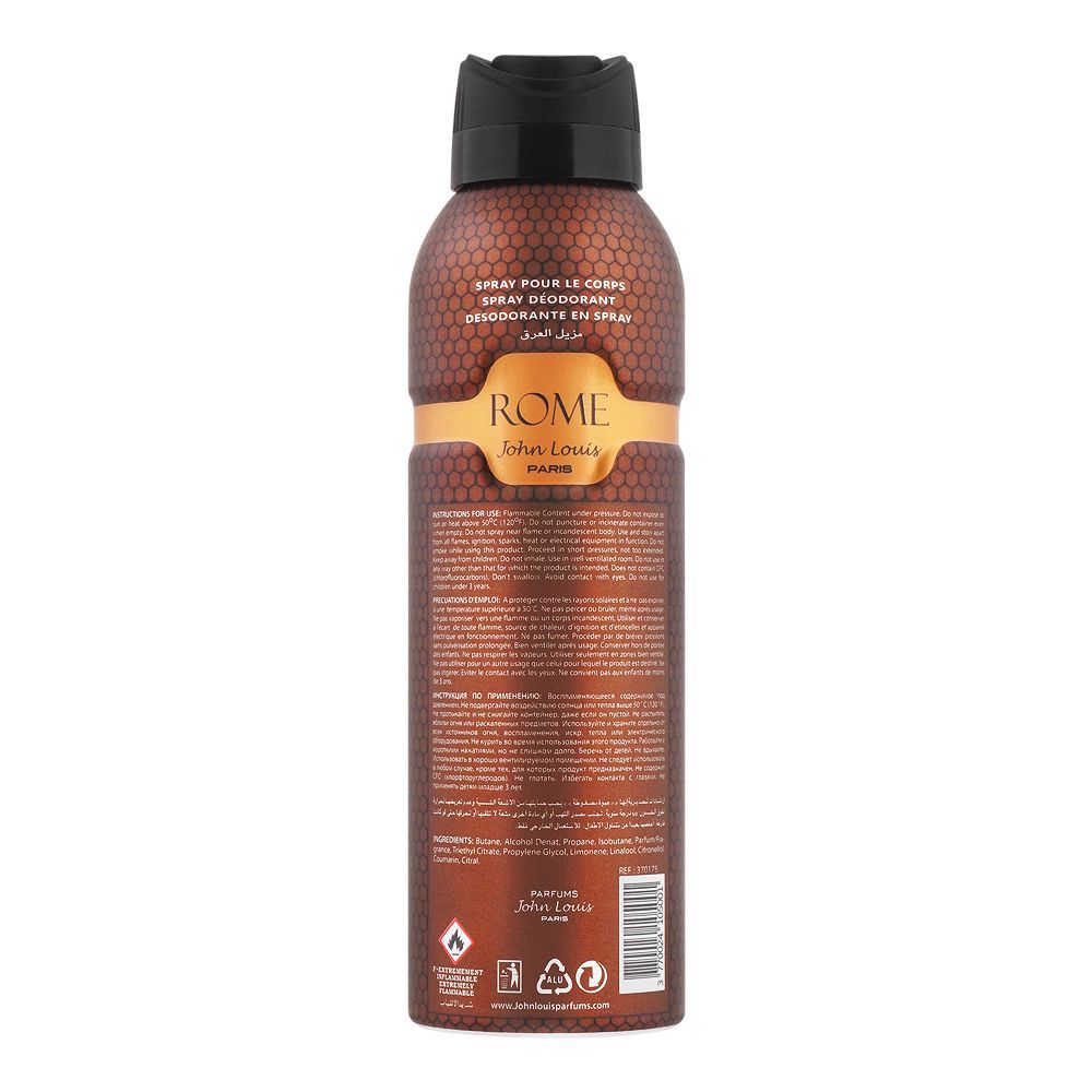 Purchase John Louis Paris Rome For Men Perfumed Deodorant Seductive Body  Spray, 200ml Online at Best Price in Pakistan 