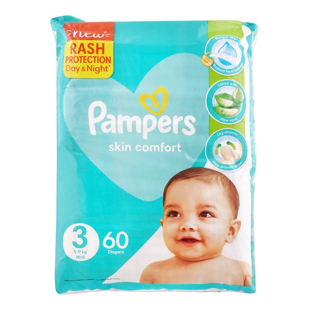 Purchase Pampers Skin Comfort Diapers, No. 3, Midi, 5-9kg, 60-Pack ...