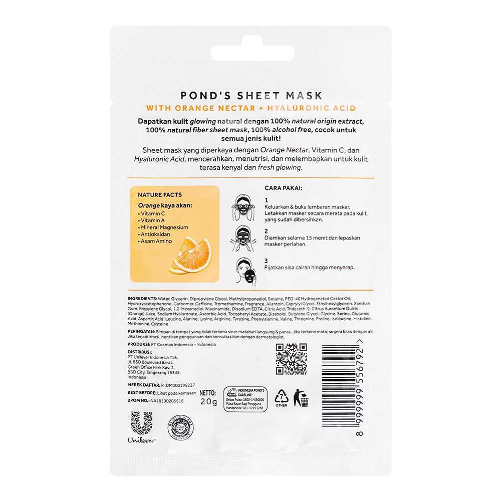 Purchase Pond's Glow Up Flash Orange Extract + Hyaluronic Acid Sheet ...