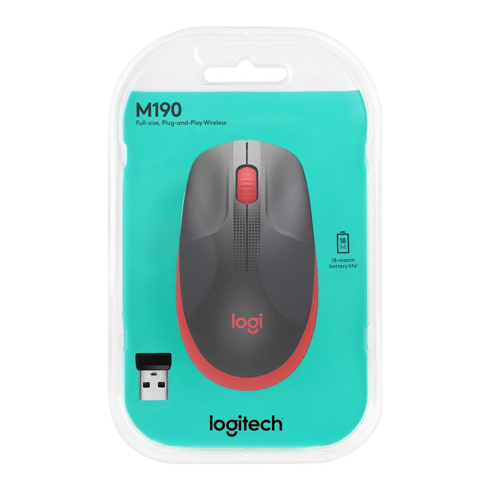 Buy Logitech Wireless Mouse, Red, M190, 910-005915 Online at