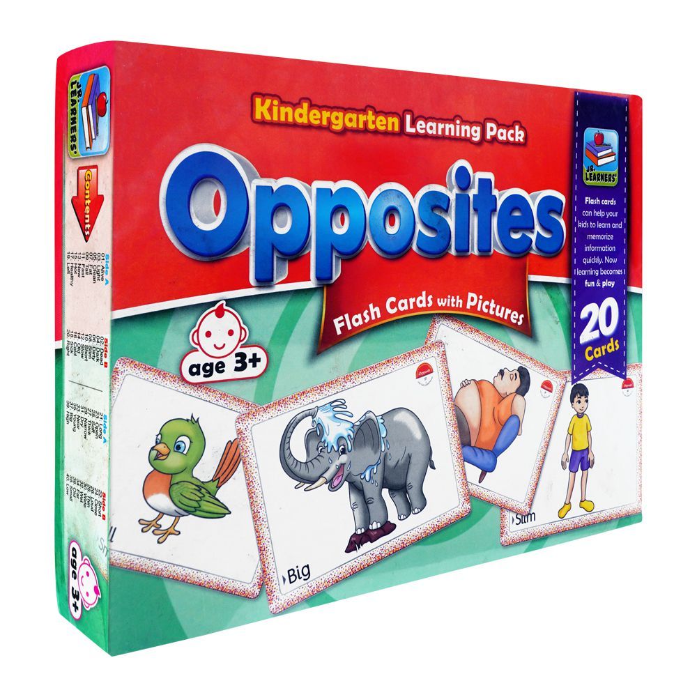 Purchase Jr. Learners Flash Card With Pictures Large Opposites, For 3 ...