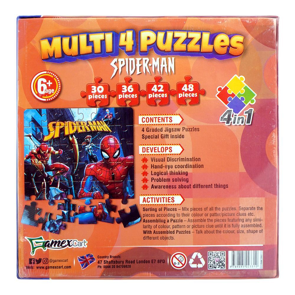 Buy Gamex Cart Multi 4 Puzzles 4-In-1 Spider-Man, 437-8406-2331 Online at  Special Price in Pakistan 