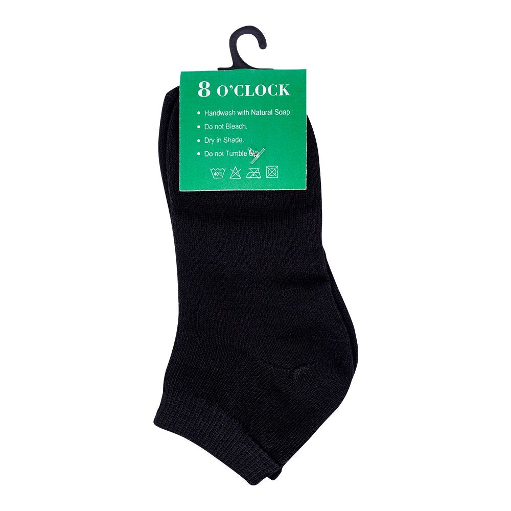 Purchase 8 O'Clock School Uniform Ankle Socks, Medium, Black Online at ...