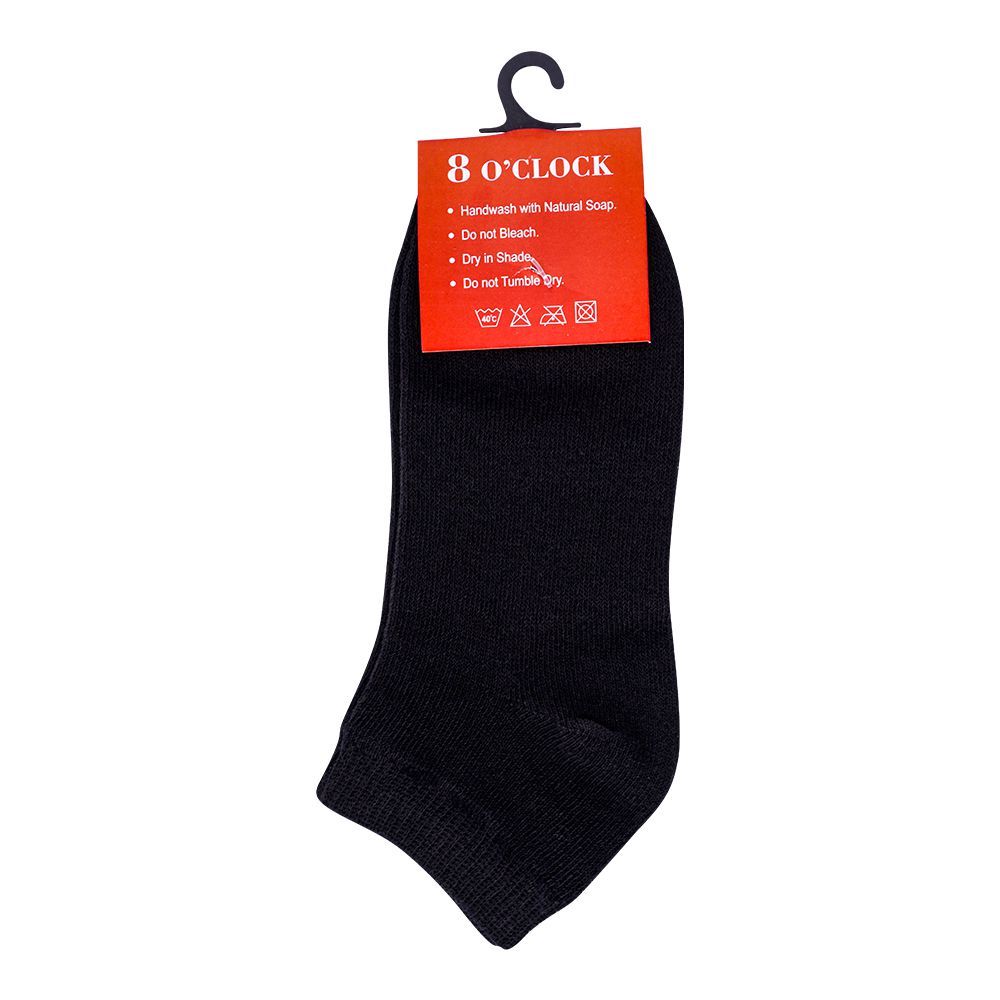 Purchase 8 O'Clock School Uniform Ankle Socks, Large, Black Online at ...