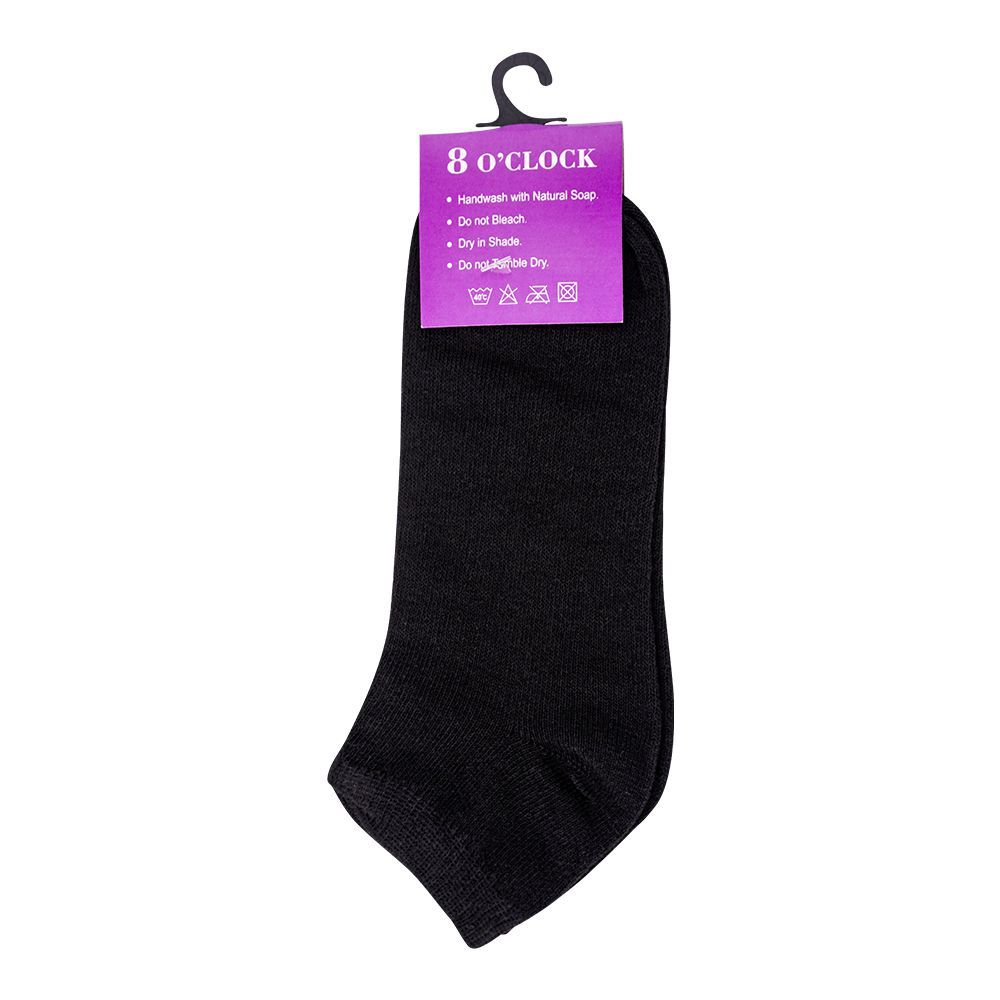 Buy 8 O'Clock School Uniform Ankle Socks, X-Large, Black Online at ...