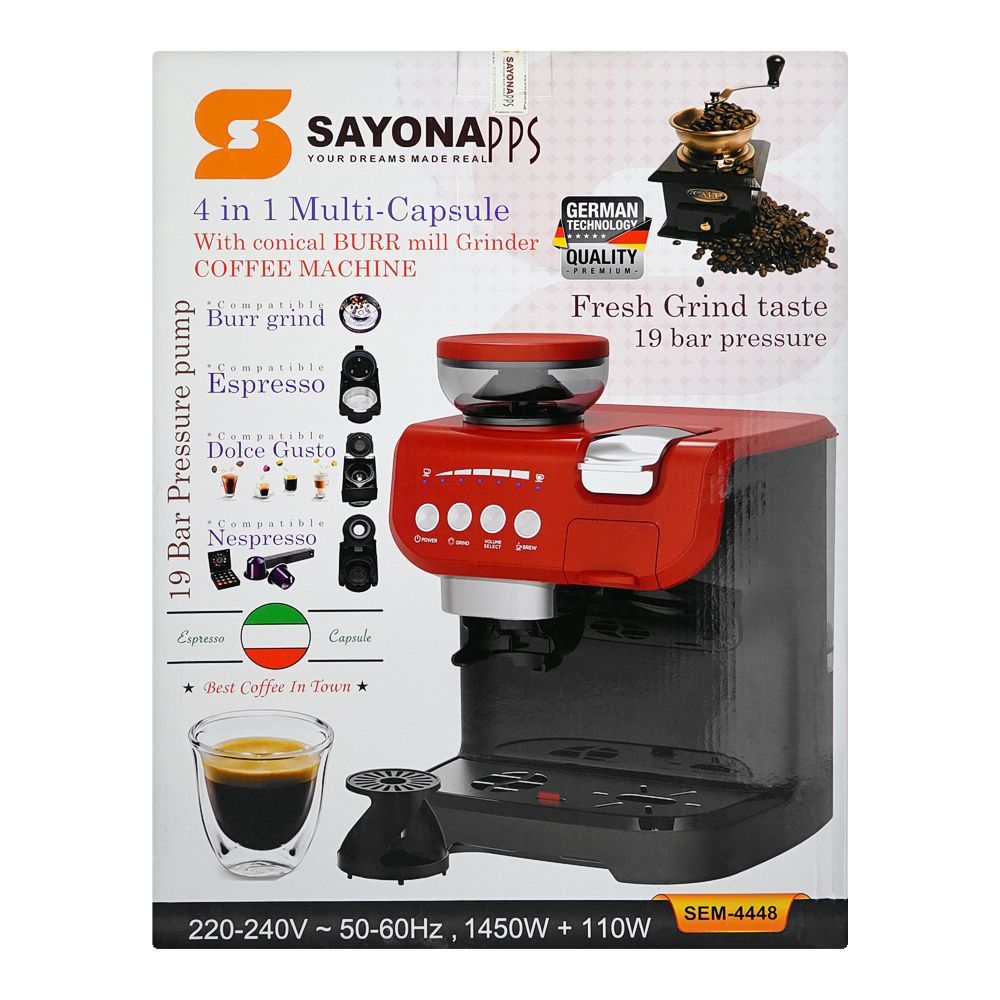 SAYONApps 4 in 1 coffee machine ( with capsule adapter ) 
