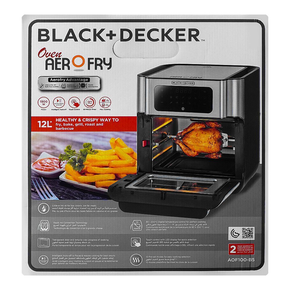 Black+Decker Digital Air Fryer Aof100-B5 Oven Digital Temperature Cont