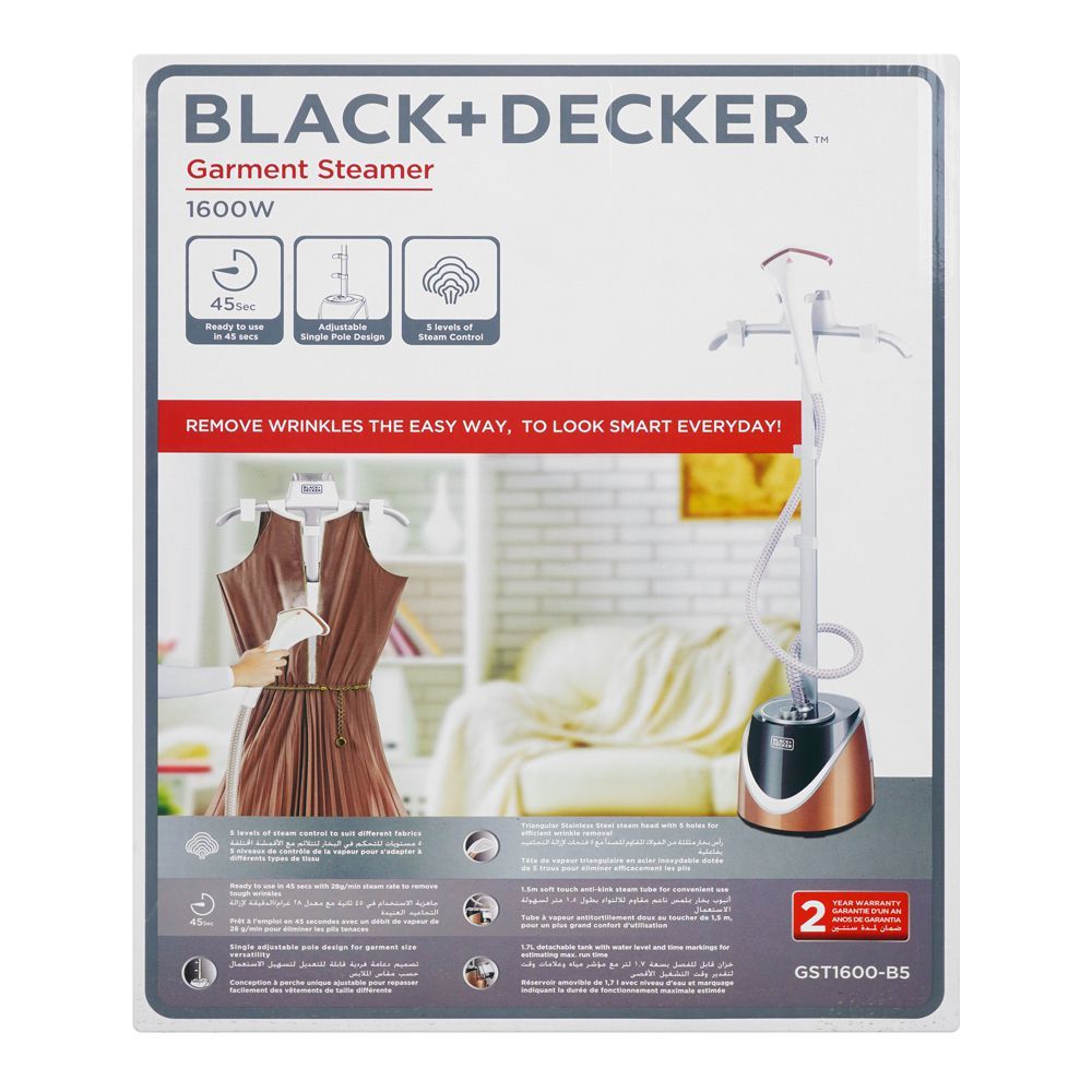 Black and Decker Garment Steamer, 1600 Watt, Multi Color- GST1600-B5, Best  price in Egypt