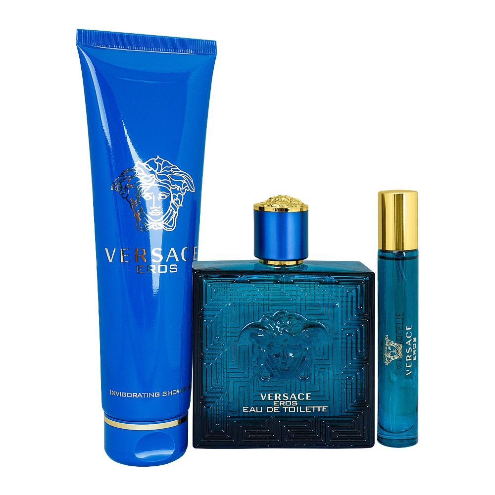 Buy Versace Eros Set, For Men, Eau De Toilette 100ml + Eau De Toilette ...