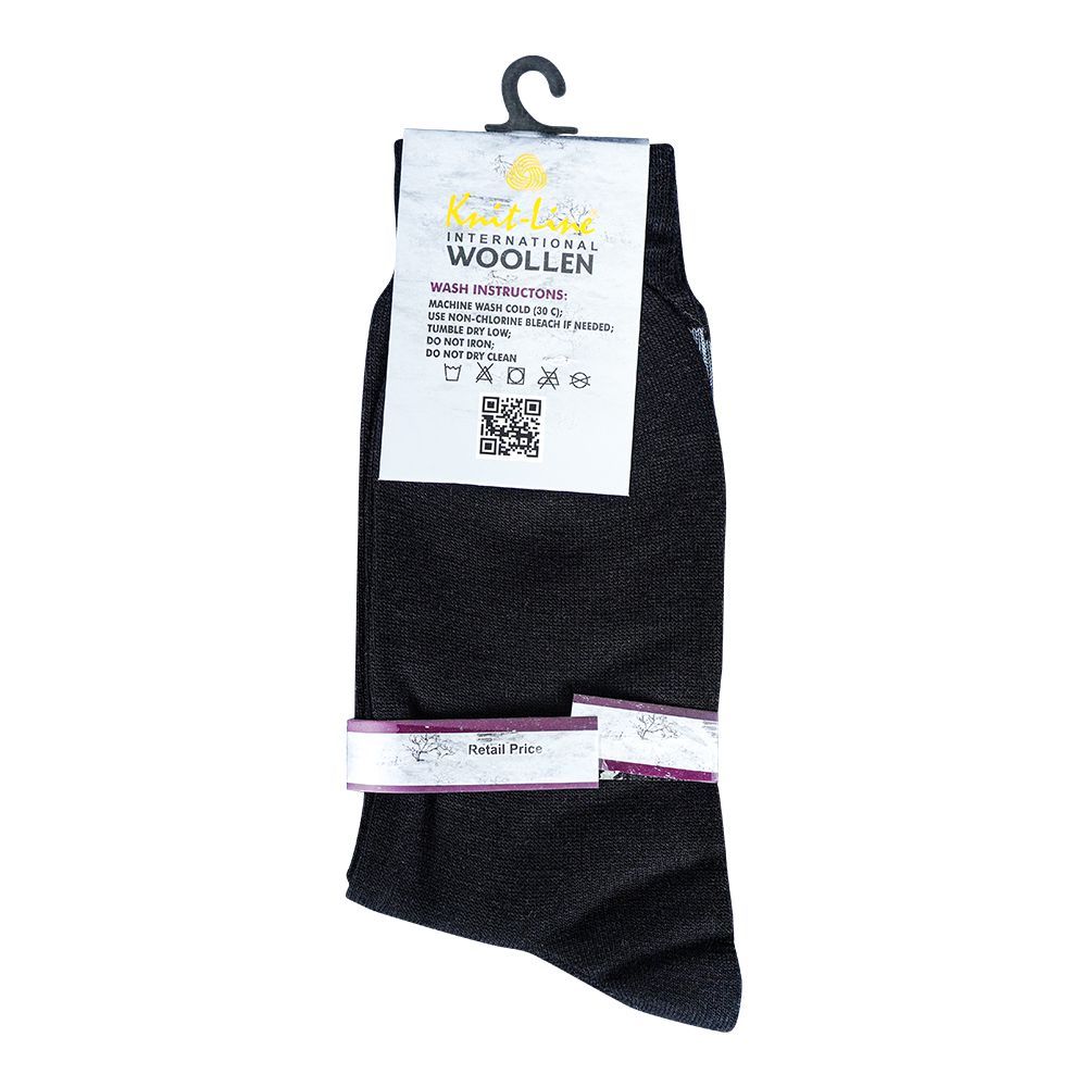 Buy Knit Line Pure Woolen Socks, For Men, Black Online at Special Price ...