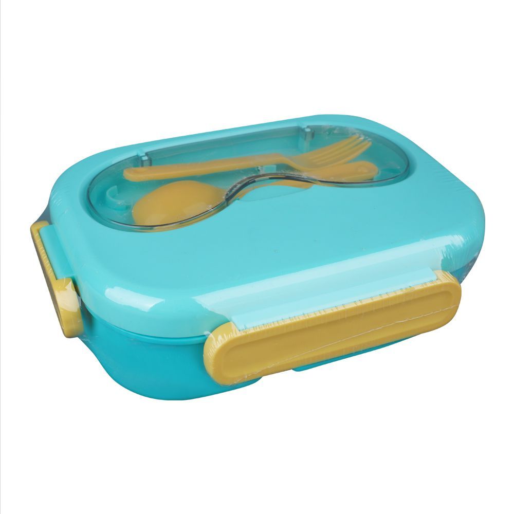 Purchase Plastic Snap Lock Lunch Box, 3 Compartments, Spoon & Fork 