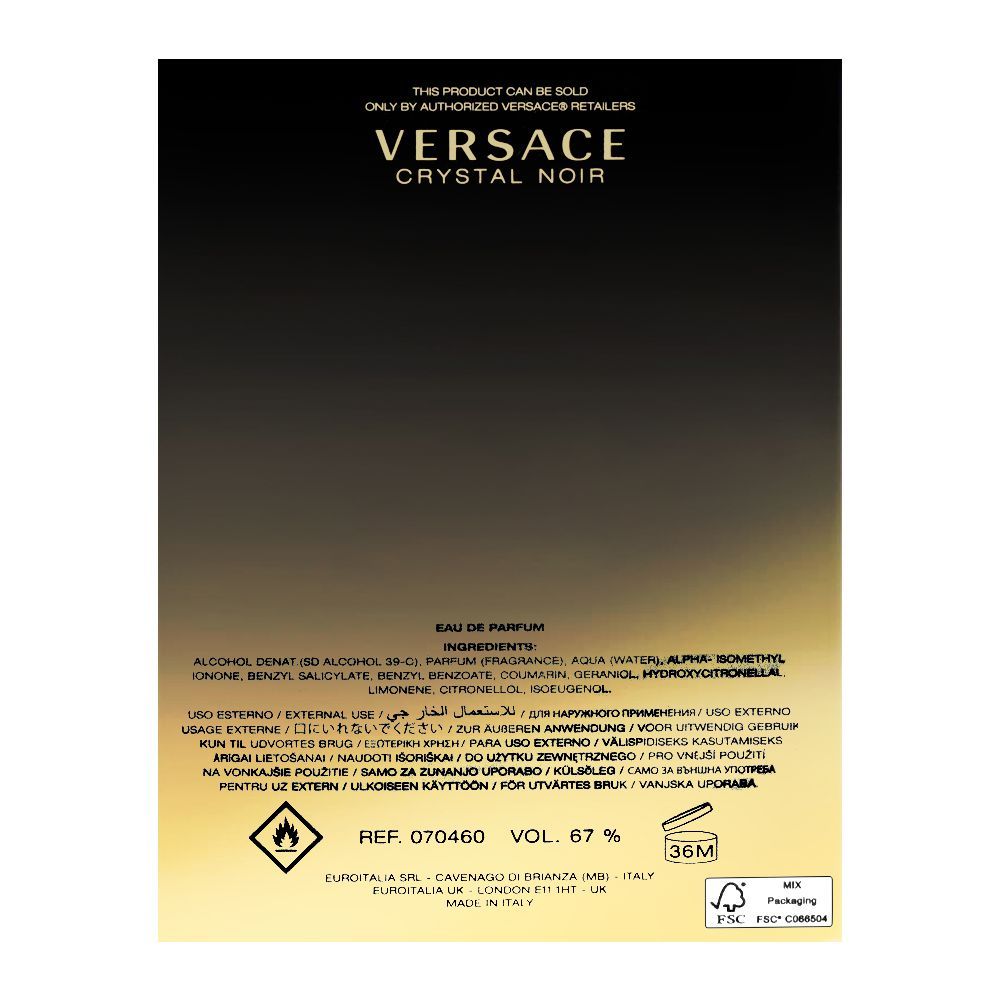 Order Versace Crystal Noir Eau De Parfum, Fragrance For Women, 90ml ...