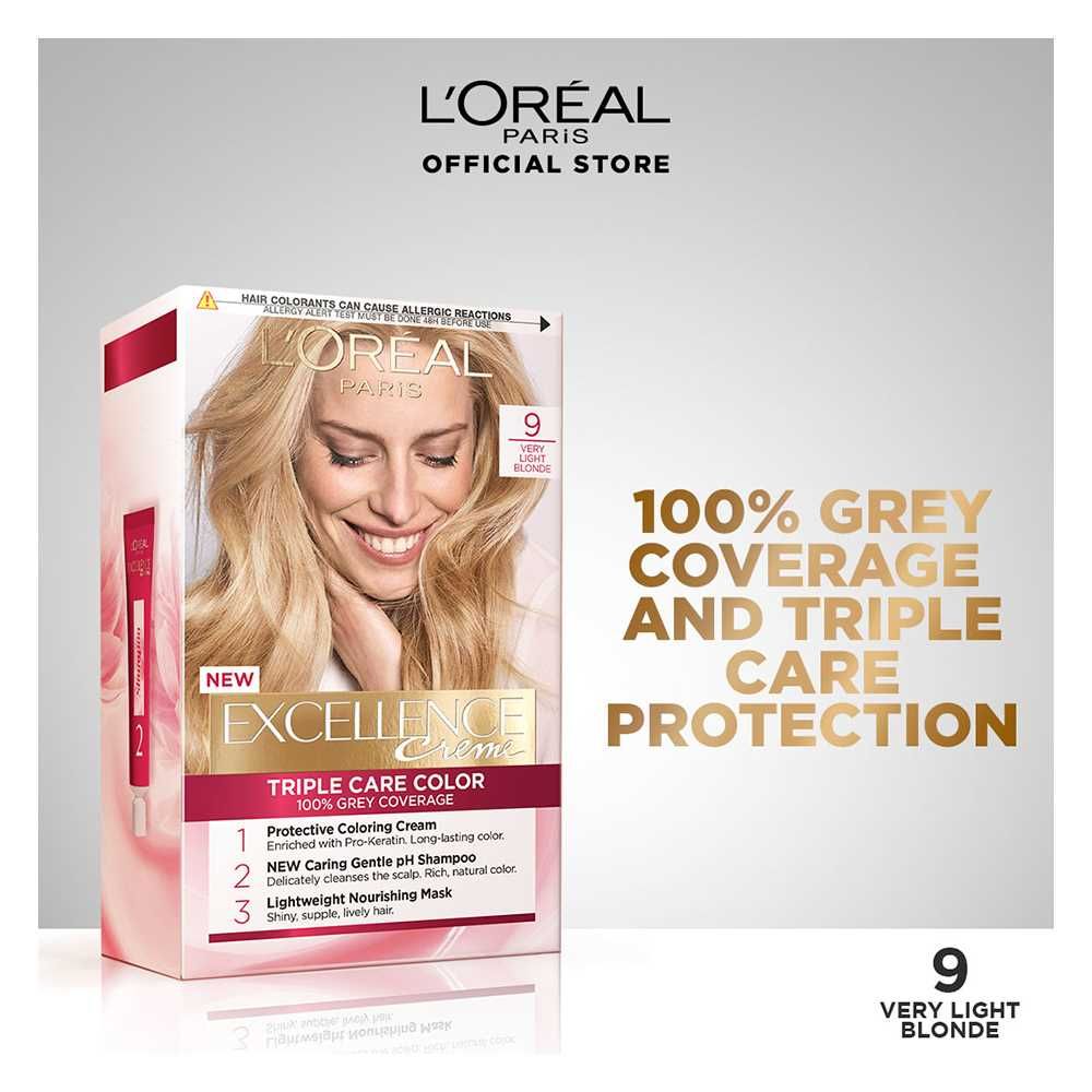 Purchase L'Oreal Paris Excellence Hair Color Very Light Blond 9 Online at  Best Price in Pakistan 