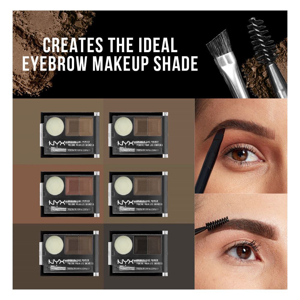 Buy NYX Pro Makeup Eyebrow Cake Powder Dark Brown & Brown 2.65g · Montenegro