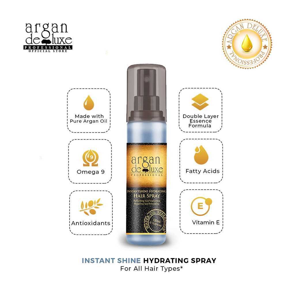 Order Argan De Luxe Instantshine Hydrating Hair Spray, 120ml Online at ...