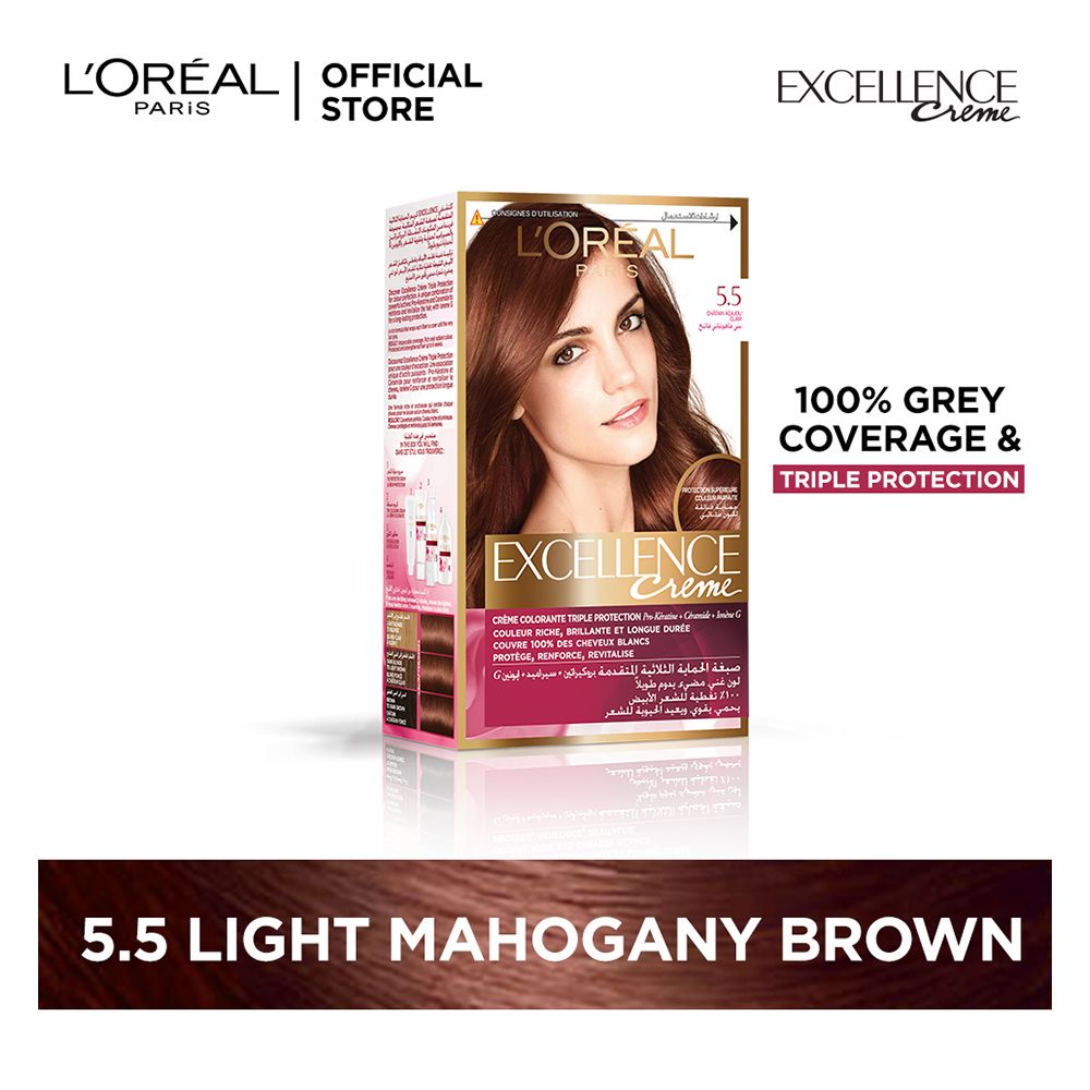 Purchase L'Oreal Paris Excellence Creme Hair Colour, Light Mahogany Brown  55 Online at Special Price in Pakistan 