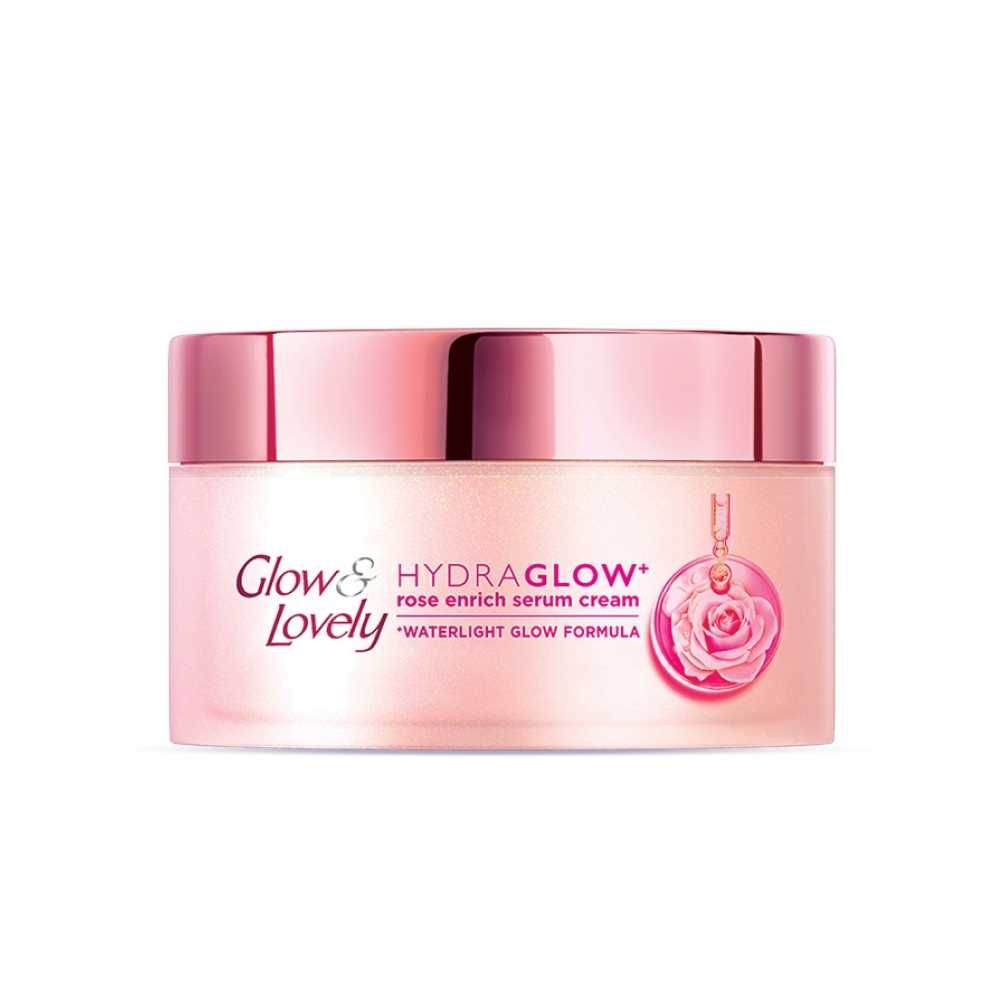 Buy Glow & Lovely Hydra Glow Rose Enrich Serum Cream, Water Light Glow ...