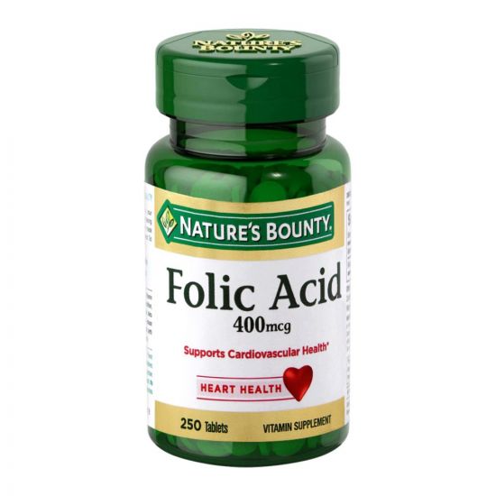 Buy Nature's Bounty Folic Acid, 400mcg, 250 Tablets, Vitamin Supplement ...