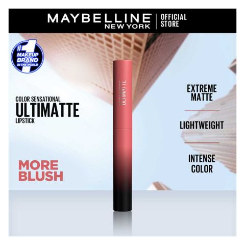 Maybelline New York Color Sensational Ultimate Matte Lipstick, 499 More Blush