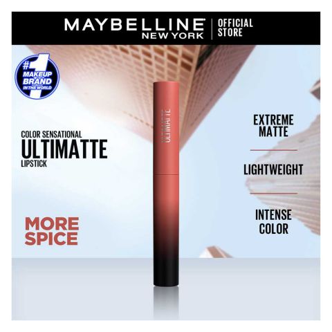 Maybelline New York Color Sensational Ultimate Matte Lipstick, 1299 More Spice