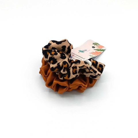 Sandeela Combo Classic Scrunchies, Cheetah Print/Copper, 03-08-2009, 2-Pack