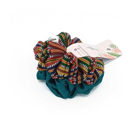 Sandeela Combo Classic Scrunchies, Turquoise & Multi, 03-2092