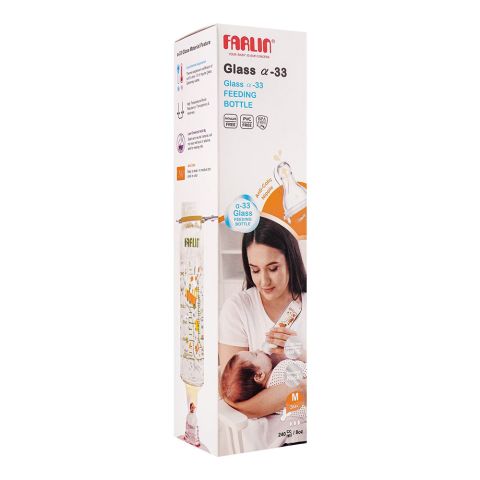 Farlin Anti-Colic Glass A-33 Glass Feeding Bottle, 240ml, TOP-707