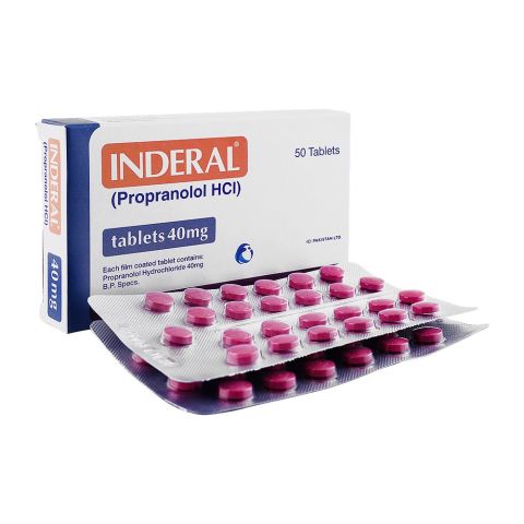 ICI Pharmaceuticals Inderal Tablet, 40mg, 50-Pack