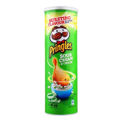Pringles Potato Crisps, Sour Cream & Onion Flavor, 165g