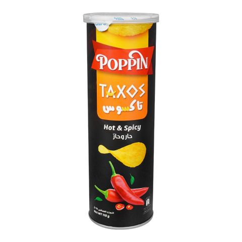 Poppin Taxos Hot & Spicy Chips, 110g