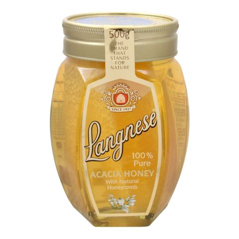 Langnese Acacia Honey With Natrual Honeycomb, 500g