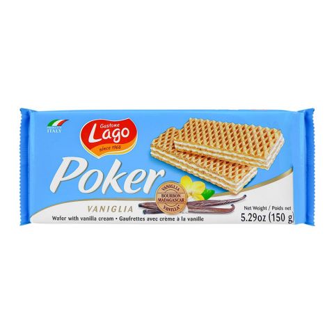 Lago Poker Vanilla Cream Wafers, 150g