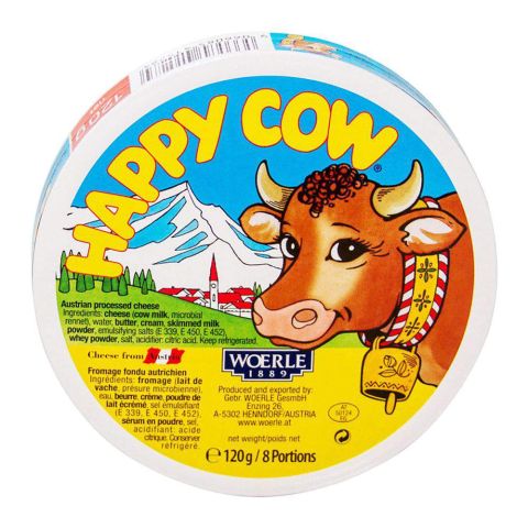 Happy Cow Processed Cheese, 8 Portion 120g