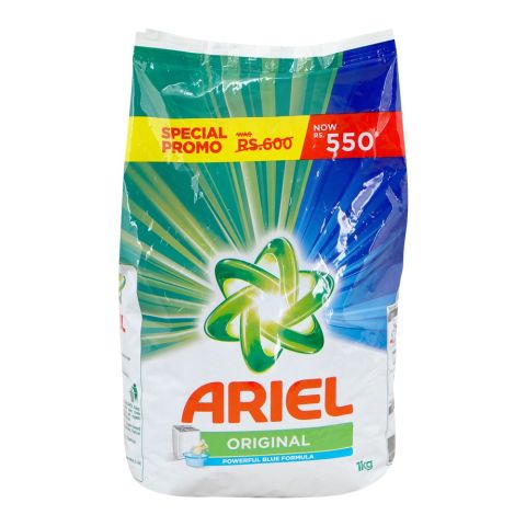 Ariel Original Powerful Blue Formula Laundry Detergent Powder, 1kg