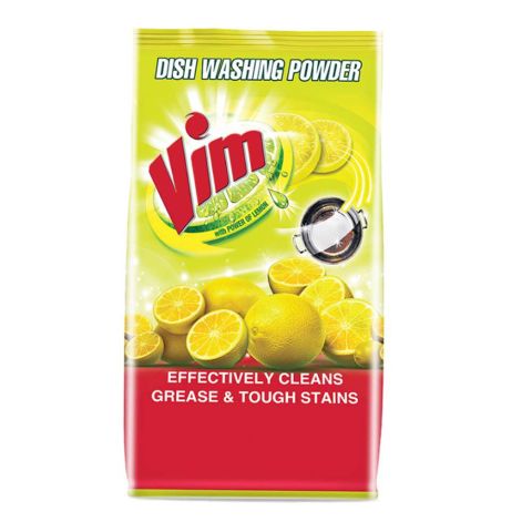 Vim Dish Washing Powder, With Lemon, Bag, 450g