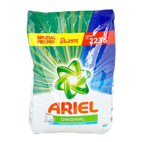 Ariel Original Powerful Blue Formula Laundry Detergent Powder, 4kg